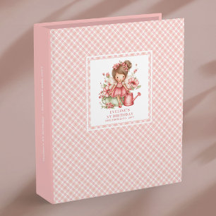 Cute Fairy Girl 5th Birthday Blush Floral Memory   Binder