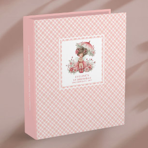 Cute Fairy Girl 5th Birthday Pastel Pink Binder
