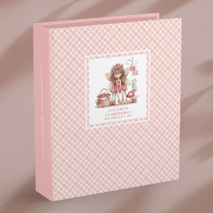 Cute Fairy Girl 5th Birthday Pink Flowers Memory  Binder