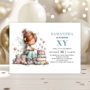 Cute Fairy Girl 9th Birthday Whimsical Magical  Invitation