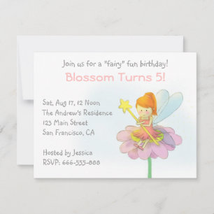 Cute Fairy, Girl Birthday Party Invitation