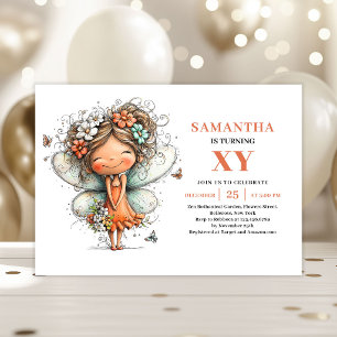 Cute Fairy Girl Birthday Pastel Magical invitation