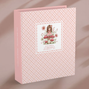 Cute Fairy Girl Birthday Pink Flowers Memory Album Binder