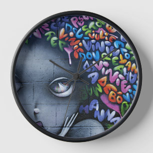 Cute Fairy Graffiti Clock