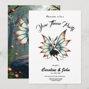 Cute Fairy Guardian in Magical Forest  Invitation