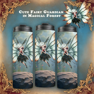 Cute Fairy Guardian in Magical Forest  Thermal Tumbler