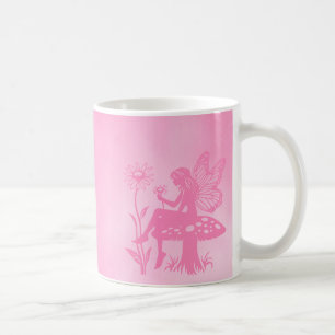 Cute Fairy Mushroom and Flower Mug