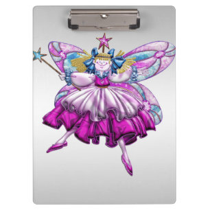 Cute Fairy on Silver Clipboard
