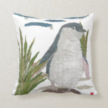 Cute Fairy Penguin Navy Pillow