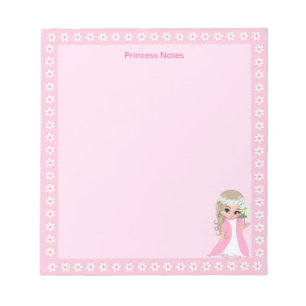 Cute Fairy Princess on Light pink Simple Notepad