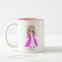 Cute Fairy Princess & Stars Mug à café à deux tons