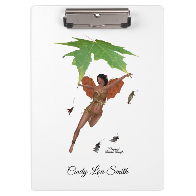 Cute Fairy With Brown Wings Clipboard (Front)
