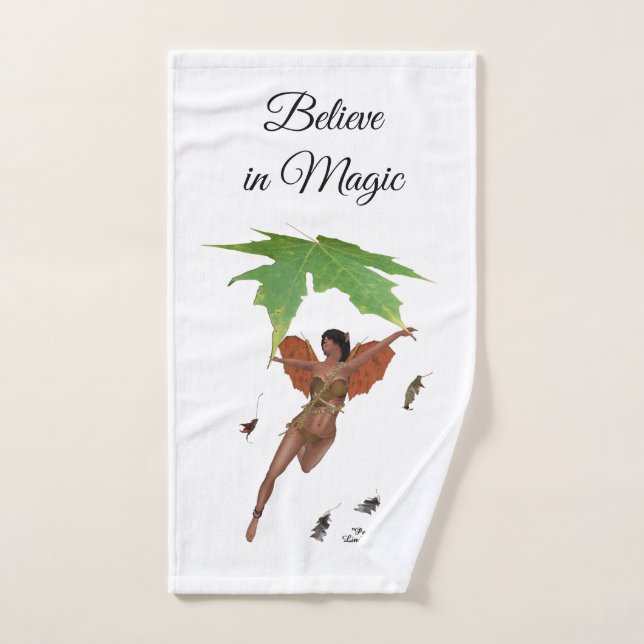 Cute Fairy With Brown Wings Hand Towel (Hand Towel)