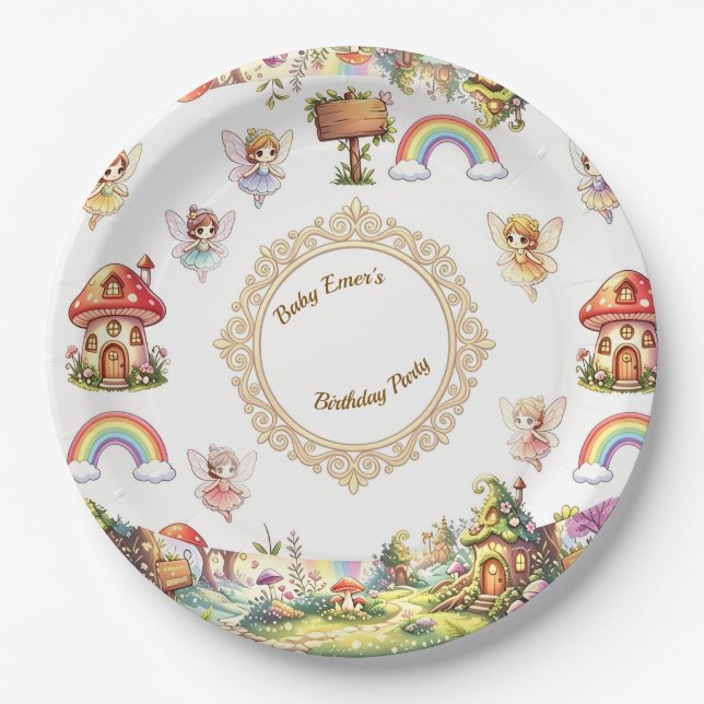 Cute Fairyland Magic Paper Plate (Front)