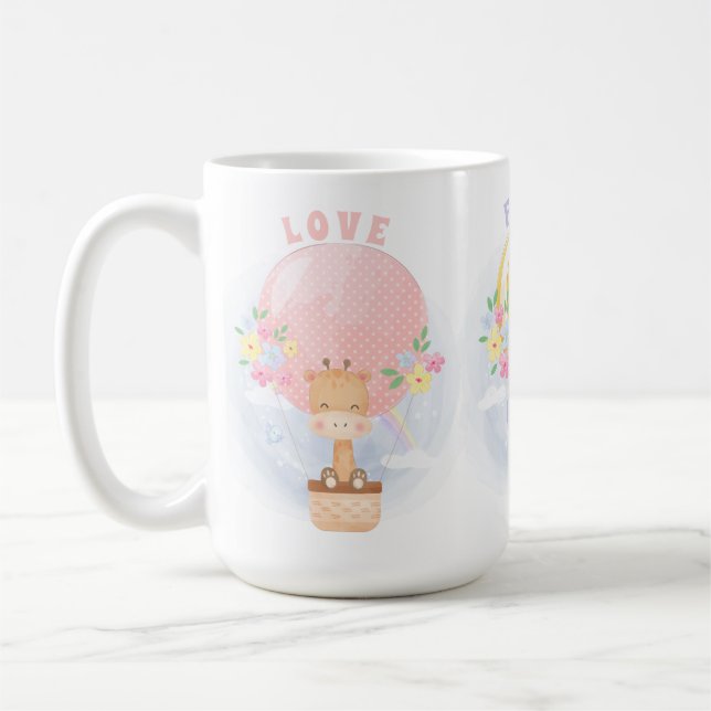  Cute Faith Hope Love Safari Jungle Balloon  Coffee Mug (Left)