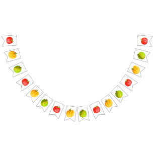 Cute fall apple fruit birthday bunting flags