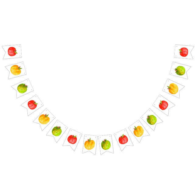 Cute fall apple fruit birthday bunting flags (All)
