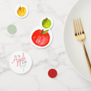 Cute fall apple kid birthday party confetti