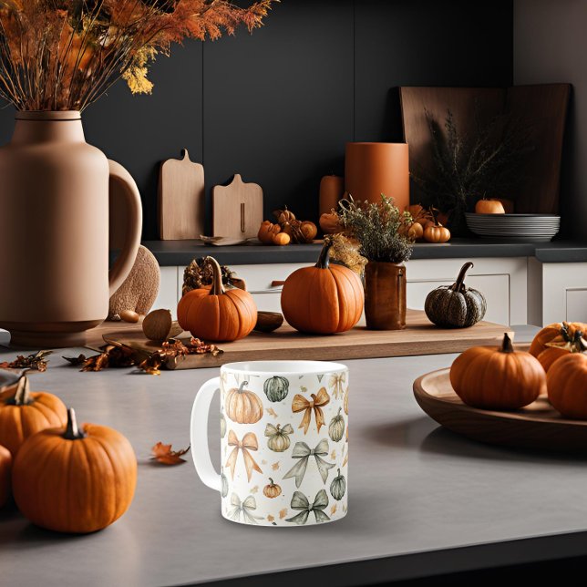 Cute Fall Bow Pattern Coffee Mug (Creator Uploaded)