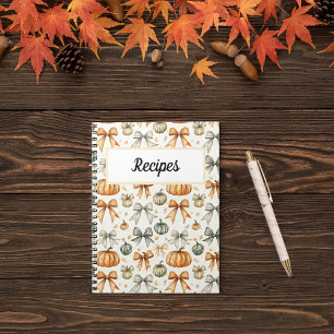 Cute Fall Bow Pattern Notebook