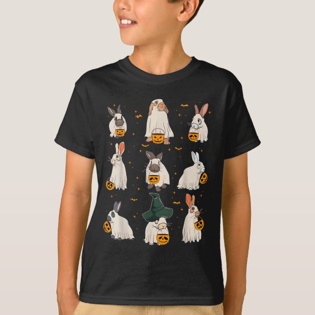 Cute Fall Bunny Ghost Costume Rabbit Lover Soky Se T-Shirt (Front)