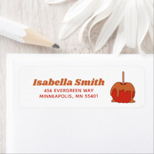 Cute Fall Caramel Apple Return Address