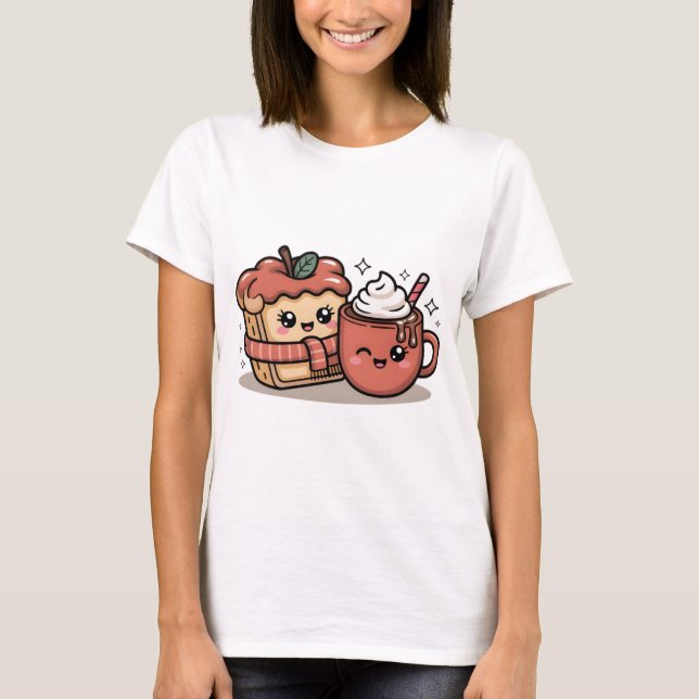Cute Fall Coffee Girl Women’s T-Shirt (Devant)