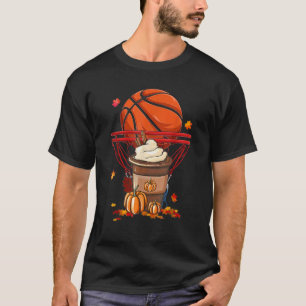 Cute Fall Coffee Pumpkin Spice Latte Basketball T-Shirt