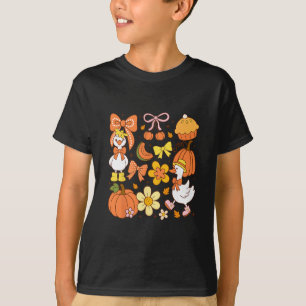 Cute Fall Coquette Goose Pumpkin Pie Aesthetic Tha T-Shirt