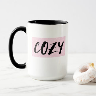 Cute Fall Cozy Pink and Black Autumn Coffee  Mug