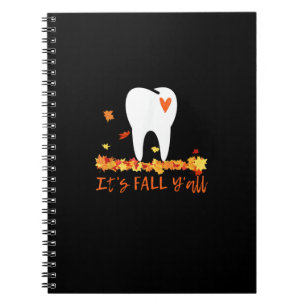 Cute Fall Dental Tooth And Leaves It’s Fall Y’all Notebook