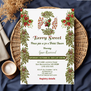 Cute Fall Foliage Autumn Berry Sweet Bridal Shower Invitation
