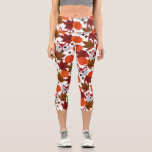 Cute Fall Fox Pumpkin Acorn Maple Leaf Watercolor Capri Leggings<br><div class="desc">This cute and cool pattern is perfect for the fall and autumn season. It features a hand-painted red, black, and white cute fox; brown, chestnut, and burgundy red watercolor leaves; little brown acorns, and orange pumpkins on top of a simple white background. Its artsy, modern, adorable, unique, and original. Stylize...</div>