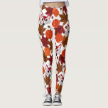 Cute Fall Fox Pumpkin Acorn Maple Leaf Watercolor Leggings<br><div class="desc">This cute and cool pattern is perfect for the fall and autumn season. It features a hand-painted red, black, and white cute fox; brown, chestnut, and burgundy red watercolor leaves; little brown acorns, and orange pumpkins on top of a simple white background. Its artsy, modern, adorable, unique, and original. Stylize...</div>
