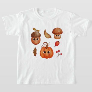 Cute Fall Friends Kids T-Shirt   Kawaii Autumn 