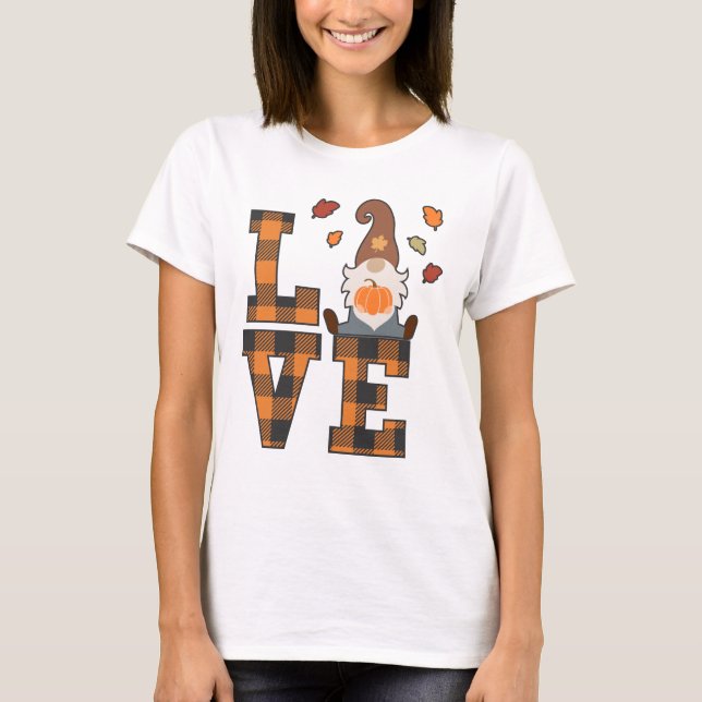 Cute Fall Gnome T-Shirt (Front)