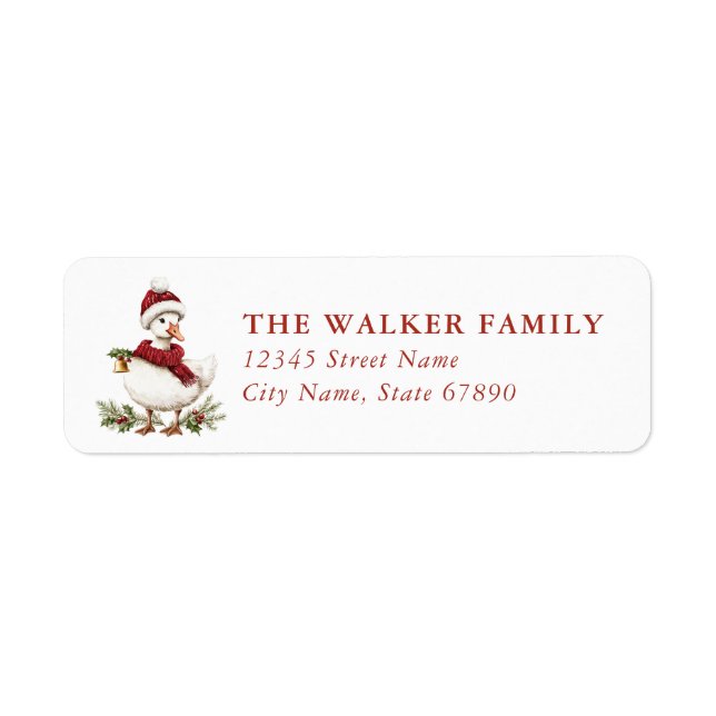 Cute Fall Goose Return Address Labels (Front)