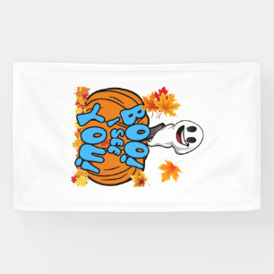Cute Fall Halloween ghost Boo! I see You! Sticker Banner