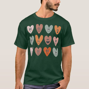 Cute Fall Heart Womens Trendy Autumn Aesthetic   T-Shirt