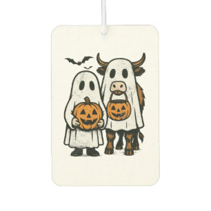 Cute Fall Highland Cow Ghost Halloween 2 Air Freshener