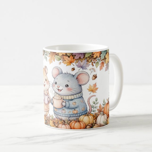 Cute Fall Mice Pumpkin Spice Mug (Front Right)
