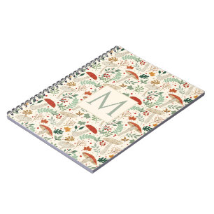 Cute Fall Mushrooms and Leaves Illustration Notebook