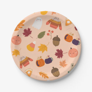 Cute Fall Paper Plate