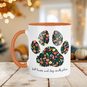 Cute Fall Paw Print Coffee Mug For A Dog Lover