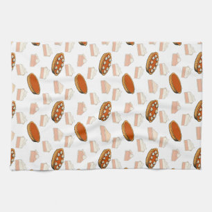 Cute Fall Pumpkin Pies Pattern Happy Thanksgiving Kitchen Towel
