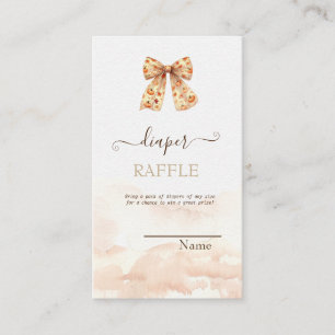 Cute Fall Pumpkins Bow Baby Shower  Enclosure Card