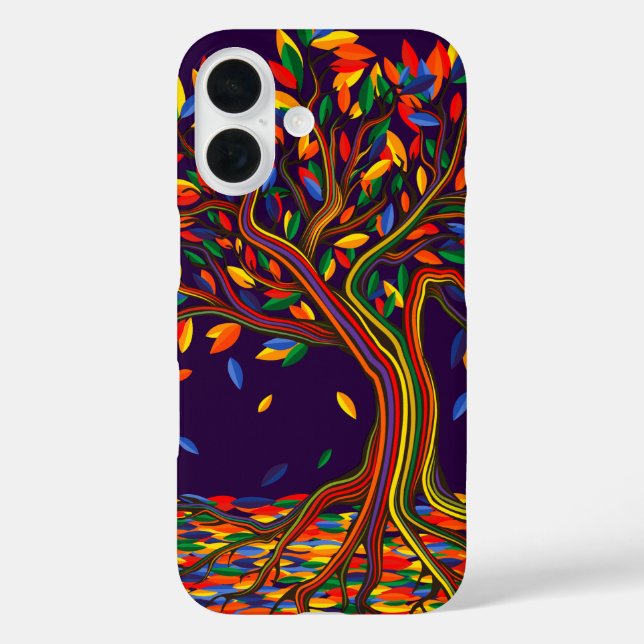 Cute Fall Rainbow Tree Purple Autumn Thanksgiving Case-Mate iPhone Case (Back)