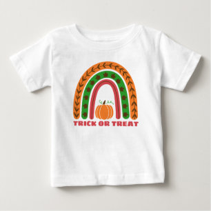Cute Fall Rainbow With Pumpkin Halloween  Baby T-S T-Shirt