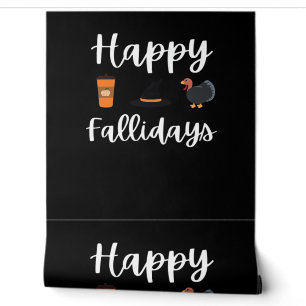 Cute Fall season fan Happy Fallidays Thanksgiving  Wallpaper