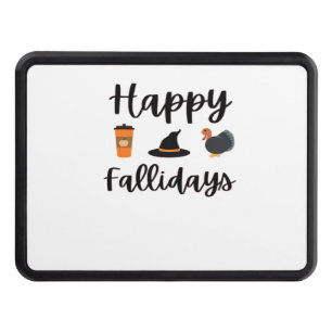 Cute Fall season Happy Fallidays Thanksgiving Hall Trailer Hitch Cover